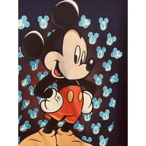 Medium Vtg Adult Mickey Unlimited Velva Sheen Mouse Disney Sweatshirt Navy USA - Picture 1 of 12
